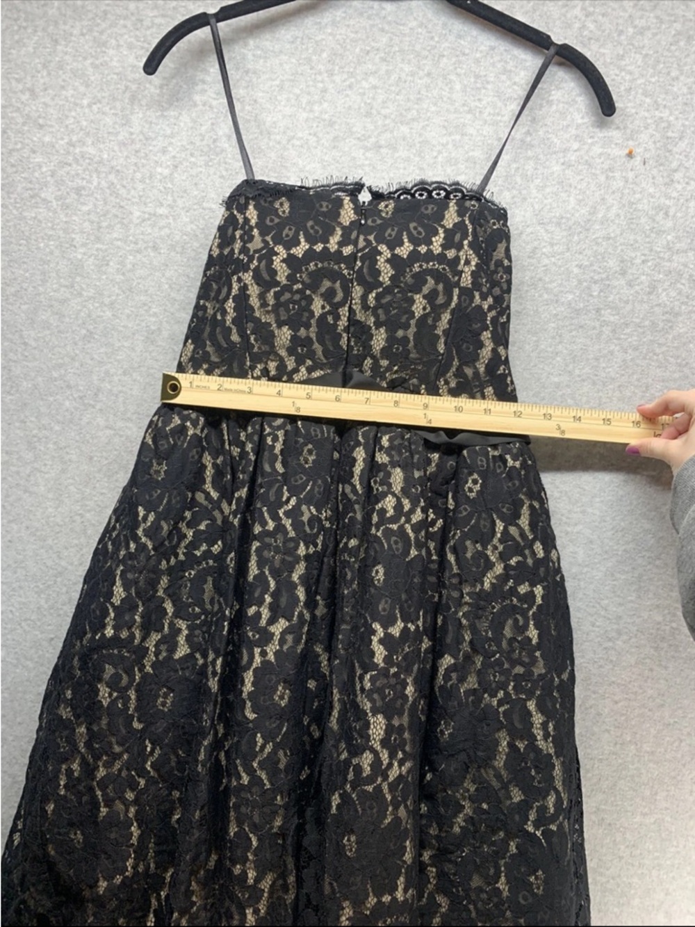 Robert Rodriguez Black Lace Strapless Mini Dress with Nude Lining - Picture 6 of 8